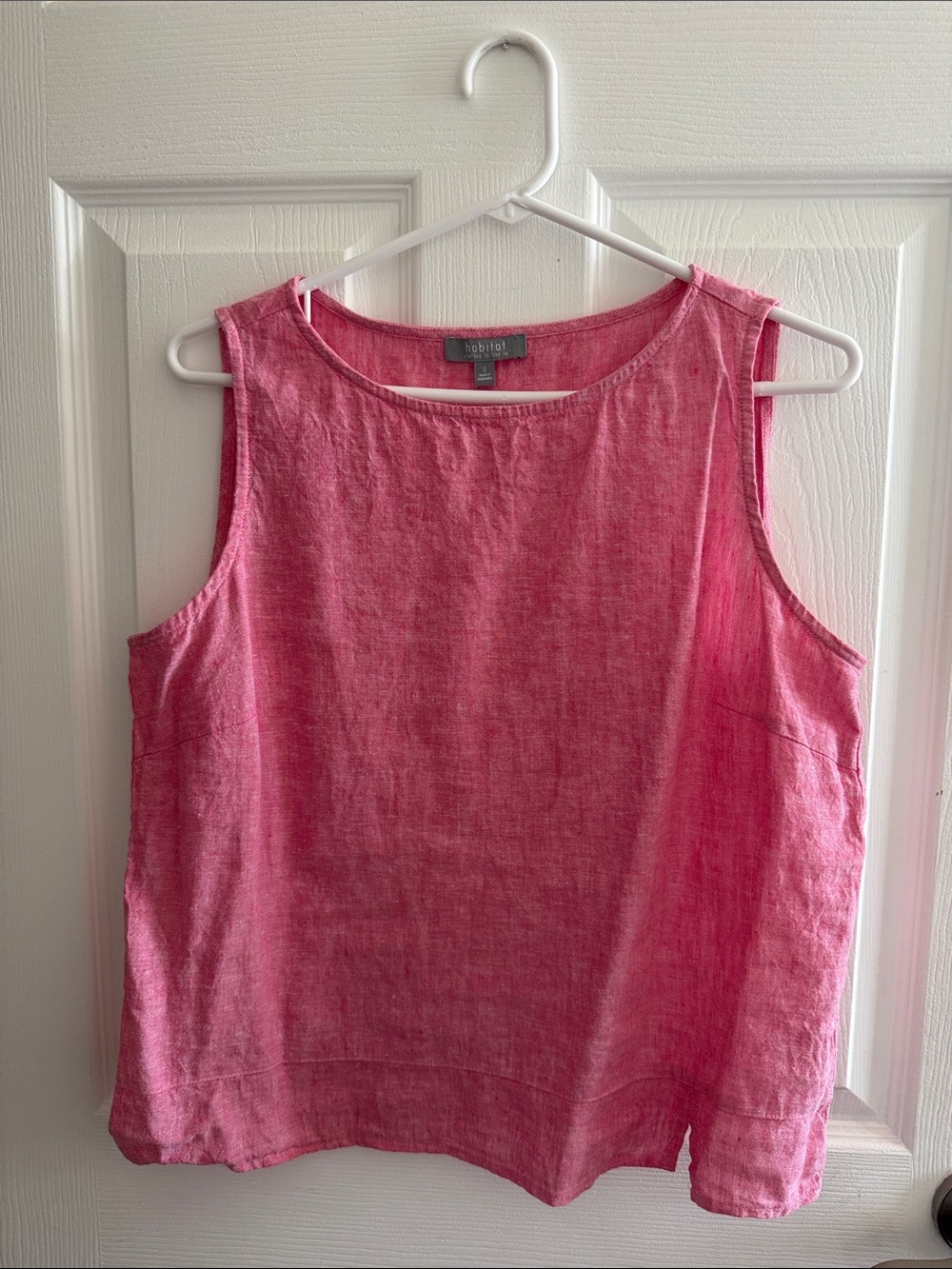 Pink Linen Sleeveless Top